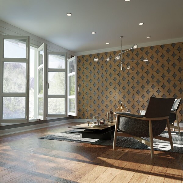 Ekena Millwork Small Gresham Decorative Fretwork Wood Wall Panels, Red Oak, 11 3/8"W x 11 3/8"H x 3/8"T - WALW12X12X0375GSHRO
