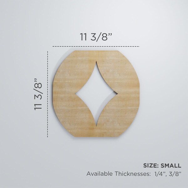 Ekena Millwork Small Gresham Decorative Fretwork Wood Wall Panels, Red Oak, 11 3/8"W x 11 3/8"H x 3/8"T - WALW12X12X0375GSHRO