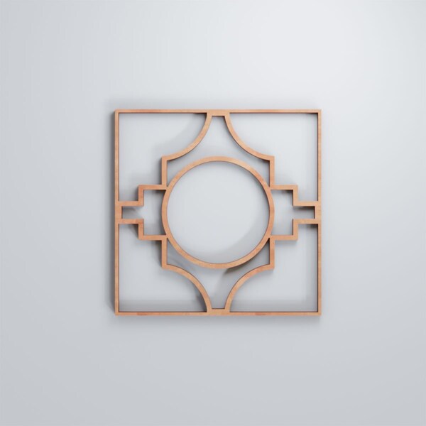 Ekena Millwork Extra Small Gypsum Decorative Fretwork Wood Wall Panels, Cherry, 7 3/8"W x 7 3/8"H x 3/8"T - WALW08X08X0375GYPCH