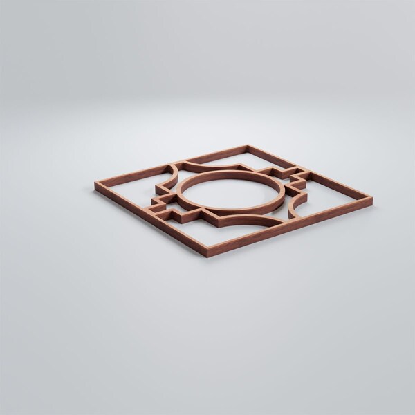 Ekena Millwork Extra Small Gypsum Decorative Fretwork Wood Wall Panels, Cherry, 7 3/8"W x 7 3/8"H x 3/8"T - WALW08X08X0375GYPCH