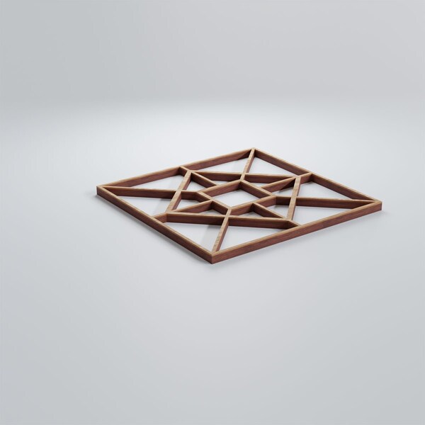Ekena Millwork Extra Small Jamestown Decorative Fretwork Wood Wall Panels, Red Oak, 7 3/8"W x 7 3/8"H x 3/8"T - WALW08X08X0375JTNRO