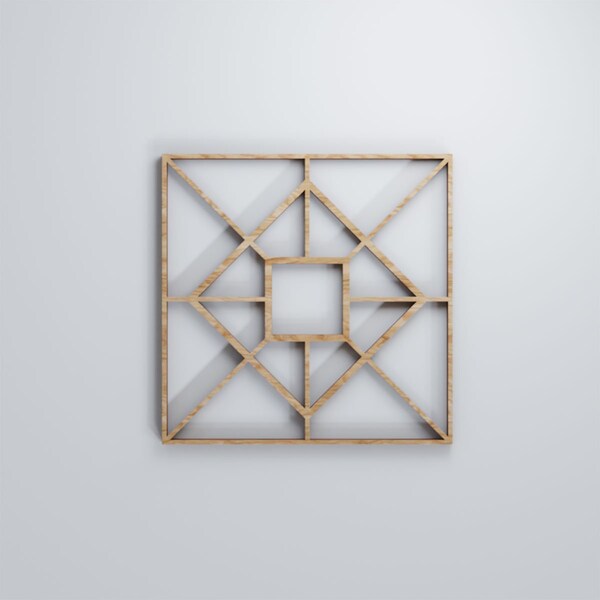 Ekena Millwork Extra Small Jamestown Decorative Fretwork Wood Wall Panels, Red Oak, 7 3/8"W x 7 3/8"H x 3/8"T - WALW08X08X0375JTNRO
