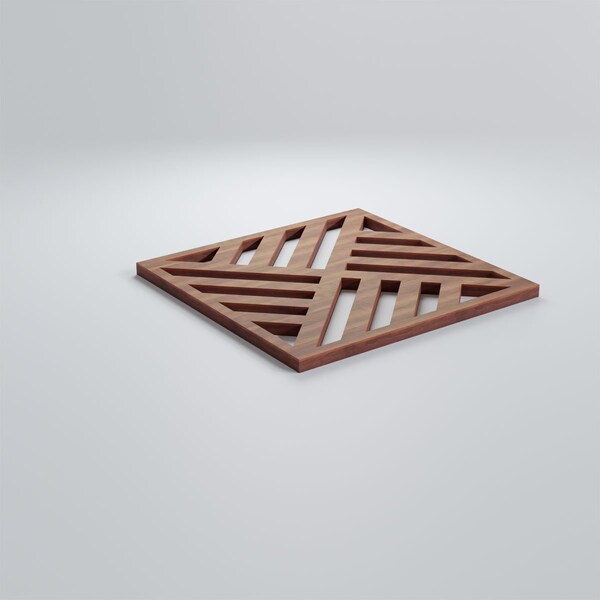 Ekena Millwork Extra Small Allen Decorative Fretwork Wood Wall Panels, Walnut, 7 3/8"W x 7 3/8"H x 3/8"T - WALW08X08X0375ALLWA