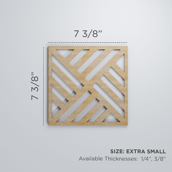 Ekena Millwork Extra Small Allen Decorative Fretwork Wood Wall Panels, Walnut, 7 3/8"W x 7 3/8"H x 3/8"T - WALW08X08X0375ALLWA