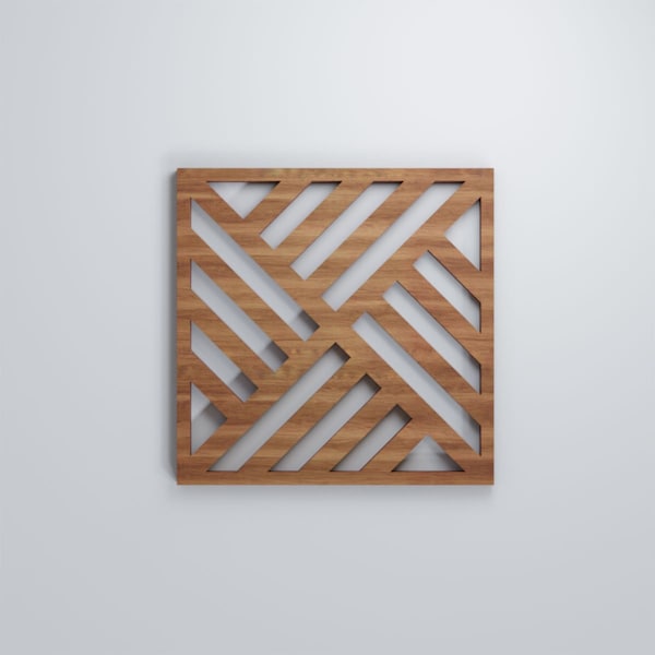 Ekena Millwork Extra Small Allen Decorative Fretwork Wood Wall Panels, Walnut, 7 3/8"W x 7 3/8"H x 3/8"T - WALW08X08X0375ALLWA