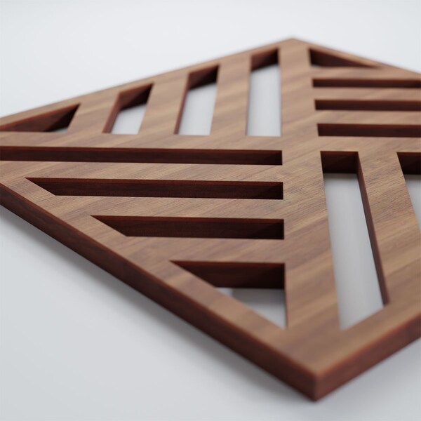 Ekena Millwork Extra Small Allen Decorative Fretwork Wood Wall Panels, Walnut, 7 3/8"W x 7 3/8"H x 3/8"T - WALW08X08X0375ALLWA