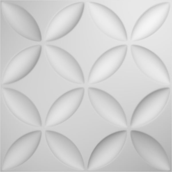 Ekena Millwork 19 5/8in. W x 19 5/8in. H Wallflower EnduraWall 3D Wall Panel Covers, Total 32.1 Sq. Ft., 12PK - WP20X20WAWH-CASE-12