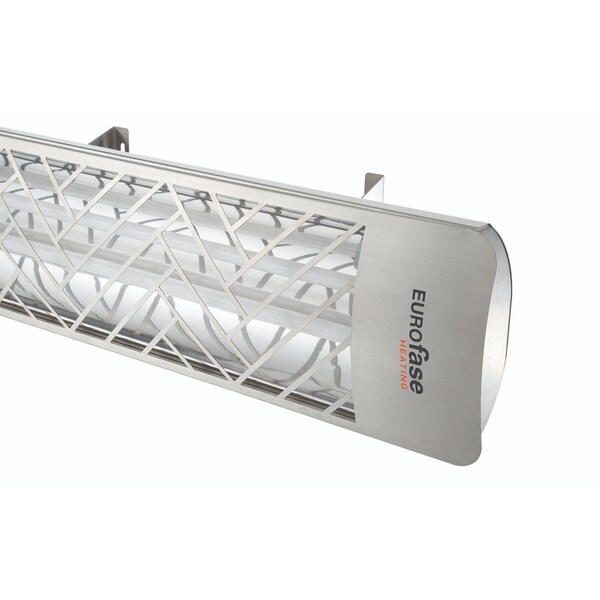Eurofase SS 39in Dual Element 5000W 240V Heater, Stainless Steel, Chevron Decor Plate - EF50240S1