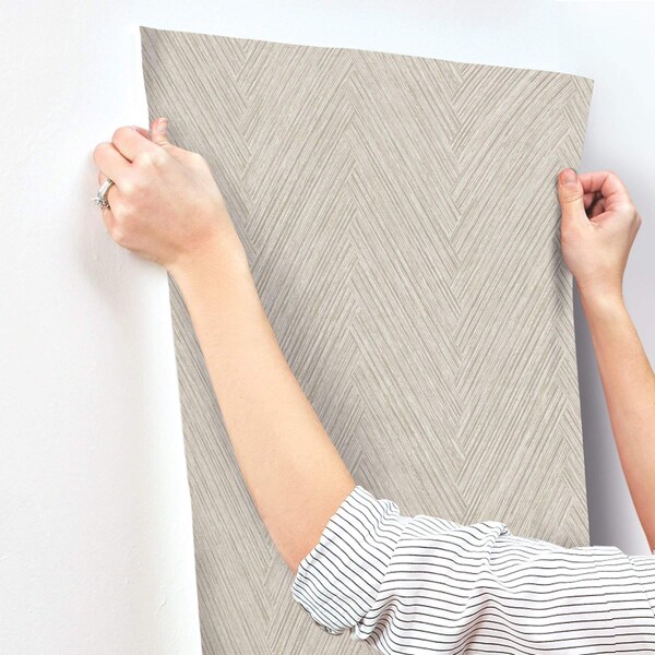 York Wallcoverings Thatched Chevron Linen Wallpaper - FM1056