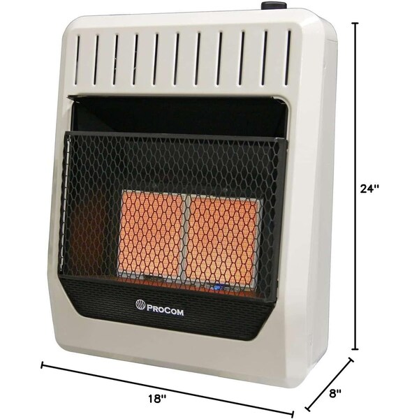 Procom Heating Heating Natural Gas Vent Free Infrared Gas Space Heater, 20,000 BTU, T-Stat Control - MN2PTG