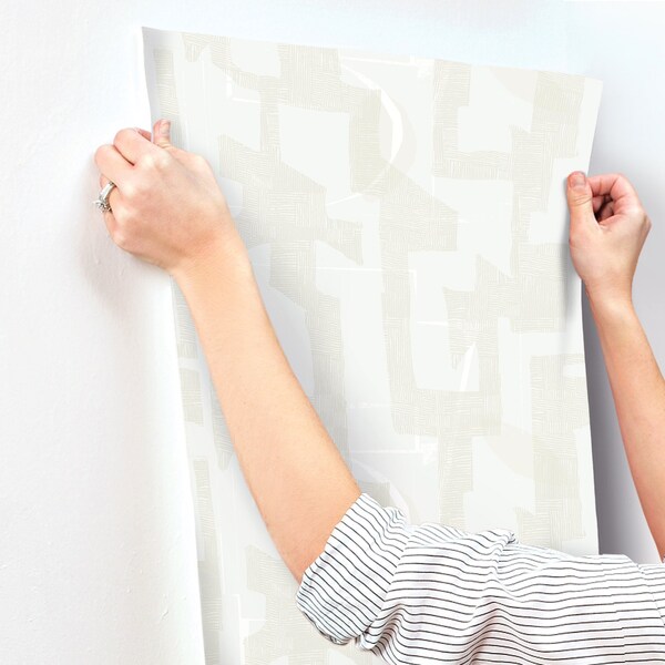 York Wallcoverings Modern Tribal Dove and Sand Wallpaper - AG2102