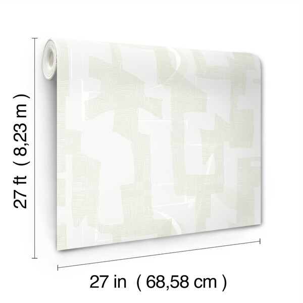 York Wallcoverings Modern Tribal Dove and Sand Wallpaper - AG2102