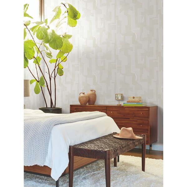 York Wallcoverings Modern Tribal Dove and Sand Wallpaper - AG2102