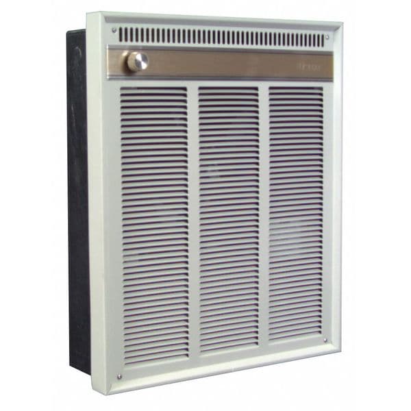 Qmark Recessed Electric Wall-Mount Heater, Recessed or Surface, 3000/1500 W, 277V AC, White - CWH3307F
