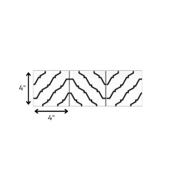 Homeroots 4 x 4 in. Black & White XL Prism Peel & Stick Removable Tiles - 399915