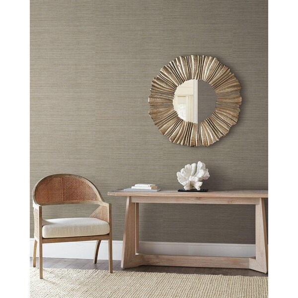 York Wallcoverings Tasar Silk Brown Wallpaper - ND3072N