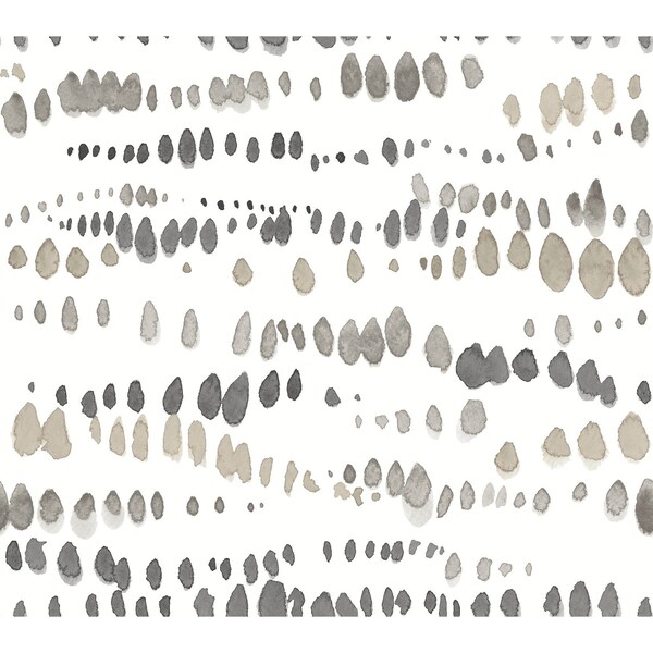 York Wallcoverings Dewdrops Black and Taupe Wallpaper - AG2046