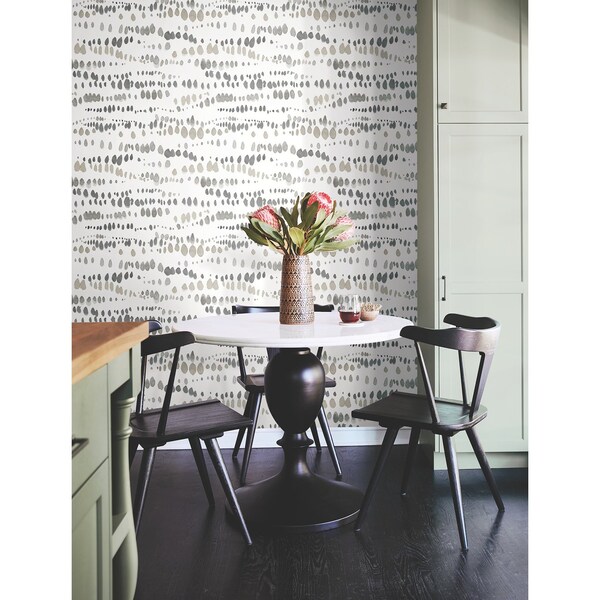 York Wallcoverings Dewdrops Black and Taupe Wallpaper - AG2046