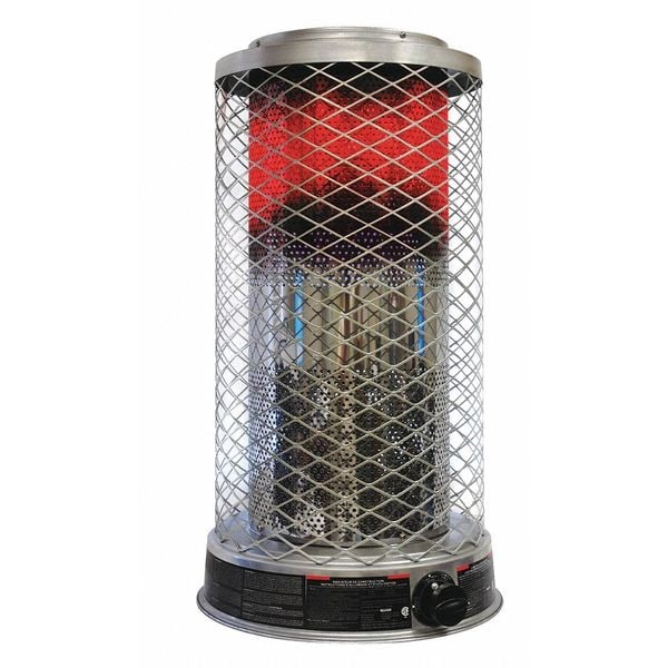 Dyna-Glo Portable Gas Floor Heater, Liquid Propane, Matchless Piezo, 16 11/32 in Wx 16 11/32 in L - RA125LPDGD