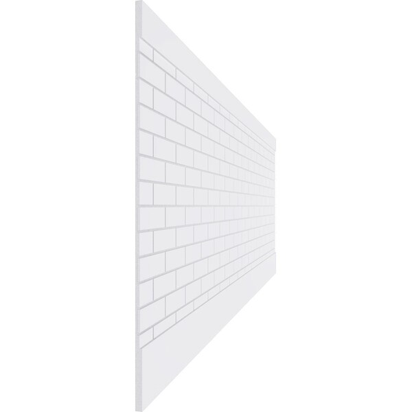 Ekena Millwork 36"H x 94 1/2"W Subway Brick PVC Wainscot Paneling Kit - WPK36X94SBK
