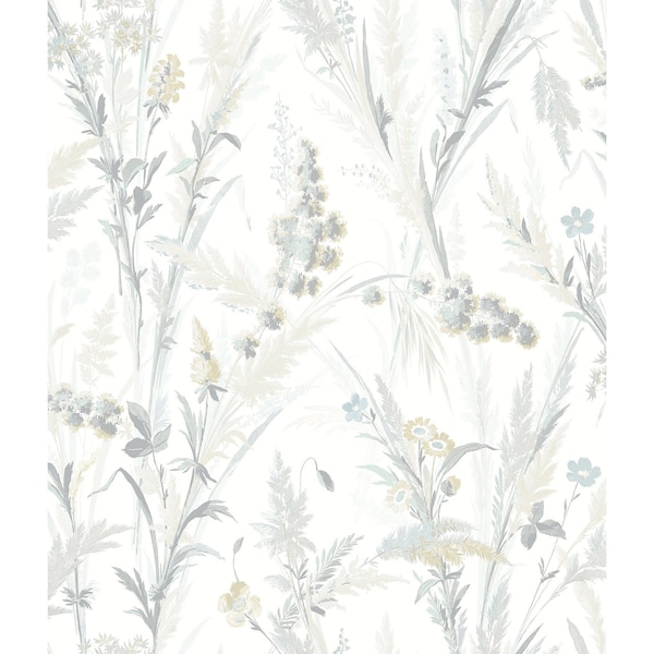 Manhattan Comfort Gloucester Hillaire Light Blue Meadow 33 ft L X 205 in W Wallpaper - BR4072-70030