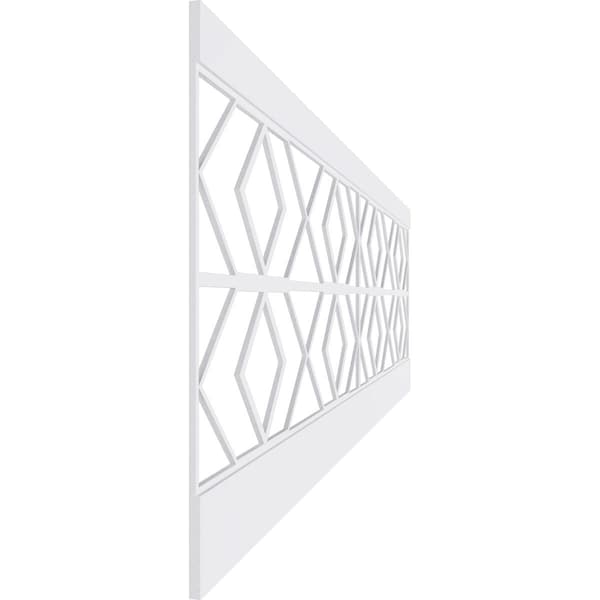 Ekena Millwork 32"H x 94 1/2"W Hillrose PVC Wainscot Paneling Kit - WPK32X94HRE