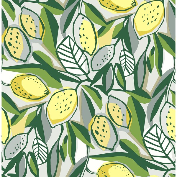 Manhattan Comfort McKinney Meyer Yellow Citrus 33 ft L X 205 in W Wallpaper - BR4014-26420