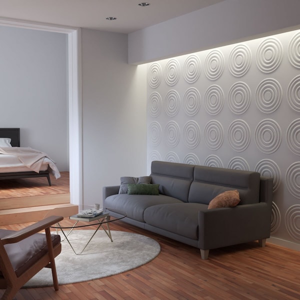 Ekena Millwork 19 5/8in. W x 19 5/8in. H Wade EnduraWall Decorative 3D Wall Panel Covers Total 53.49 Sq. Ft., 20PK - WP20X20WDWH-CASE-20