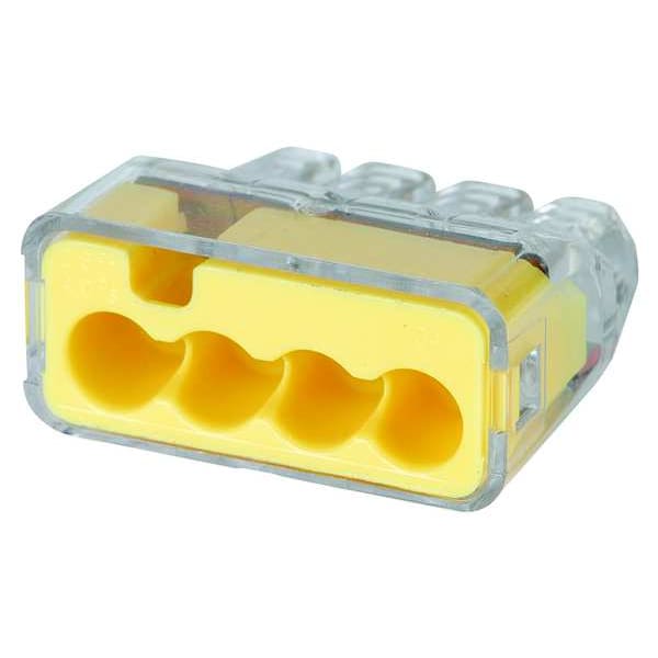 Conector de inserción ideal, 4 puertos, amarillo, paquete de 100 - 30-1034
