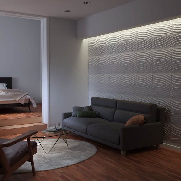 Ekena Millwork 19 5/8in. W x 19 5/8in. H Kahuna EnduraWall Decorative 3D Wall Panel, White, 20PK - WP20X20KHWH-CASE-20