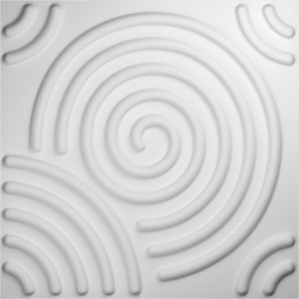 Ekena Millwork 19 5/8in. W x 19 5/8in. H Spiral EnduraWall Decor 3D Wall Panel Covers, Total 32.1 Sq. Ft., 12PK - WP20X20SPWH-CASE-12