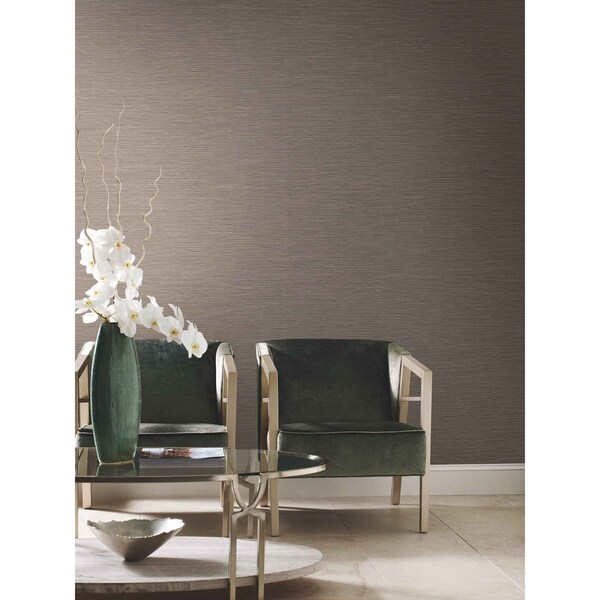 York Wallcoverings Ramie Weave Dark Grey Wallpaper - CD1038N