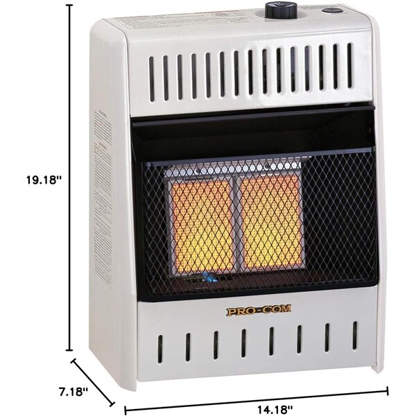 Procom Heating Dual Fuel Ventless Infrared Plaque Gas Space Heater, 10,000 BTU, T-Stat Control - MNSD2TPA