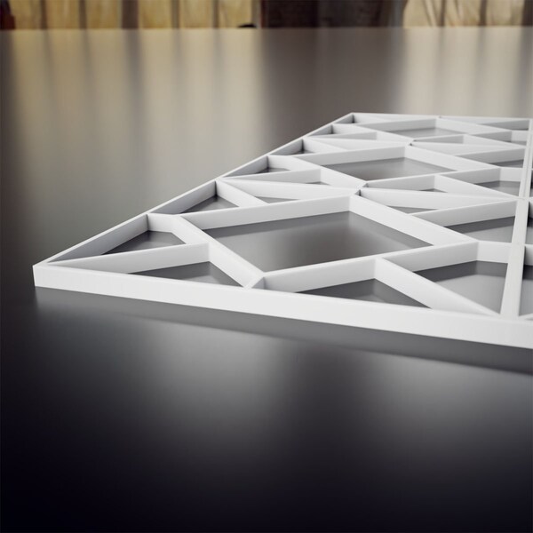 Ekena Millwork Extra Small Hudson Decorative Fretwork Wall Panels in Architectural PVC, 7 3/8"W x 7 3/8"H x 3/8"T - WALP08X08HSN