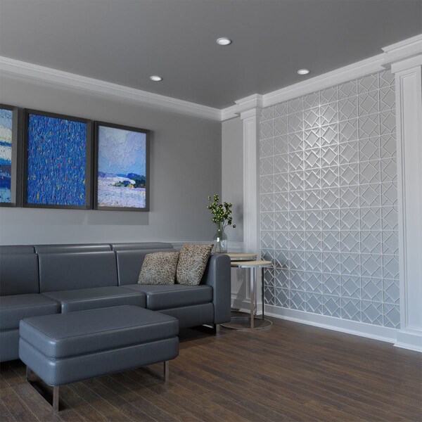 Ekena Millwork Extra Small Hudson Decorative Fretwork Wall Panels in Architectural PVC, 7 3/8"W x 7 3/8"H x 3/8"T - WALP08X08HSN