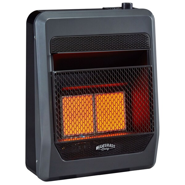 Bluegrass Living Propane Gas Vent Free Infrared Gas Space Heater With Blower And Base - B18TPIR-BB