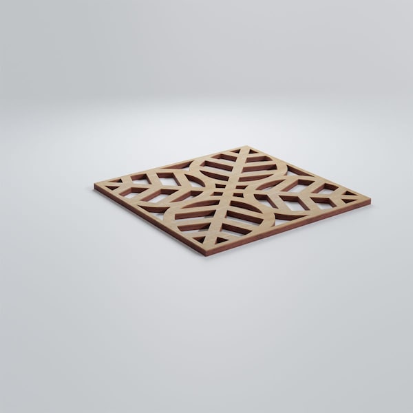 Ekena Millwork Small Garland Decorative Fretwork Wood Wall Panels, Hickory, 11 3/8"W x 11 3/8"H x 3/8"T - WALW12X12X0375GRDHI