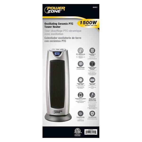 Simple Spaces Simple Spaces KPT-2000BN Ceramic Tower Heater, 120 V, 750/1500W, Grey - KPT-2000BN