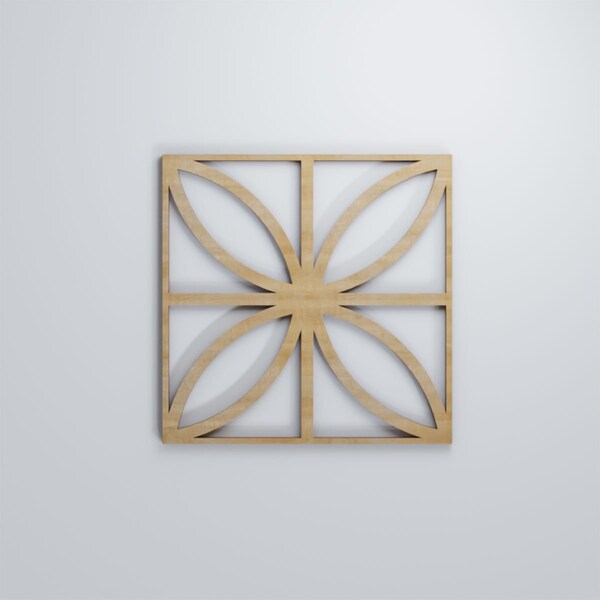 Ekena Millwork Small Swansea Decorative Fretwork Wood Wall Panels, Hickory, 11 3/8"W x 11 3/8"H x 3/8"T - WALW12X12X0375SWNHI