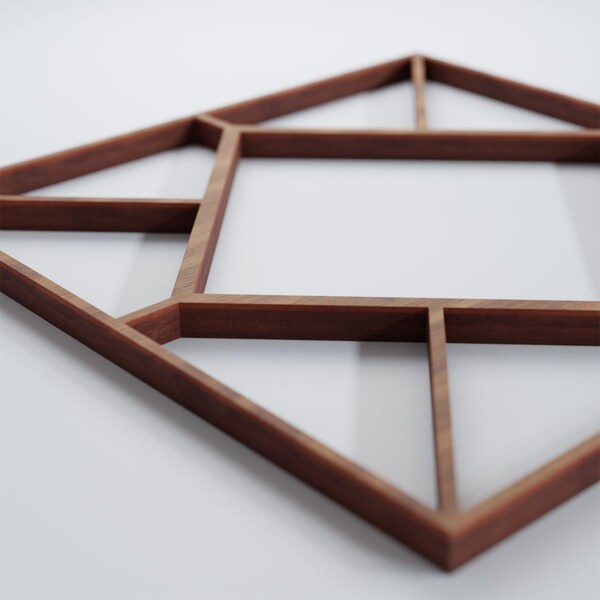 Ekena Millwork Extra Small Hudson Decorative Fretwork Wood Wall Panels, Walnut, 7 3/8"W x 7 3/8"H x 3/8"T - WALW08X08X0375HSNWA