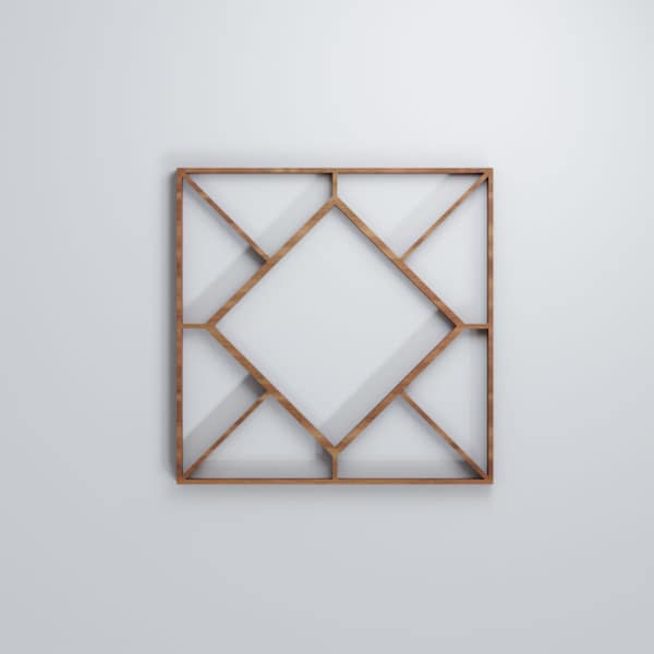 Ekena Millwork Extra Small Hudson Decorative Fretwork Wood Wall Panels, Walnut, 7 3/8"W x 7 3/8"H x 3/8"T - WALW08X08X0375HSNWA