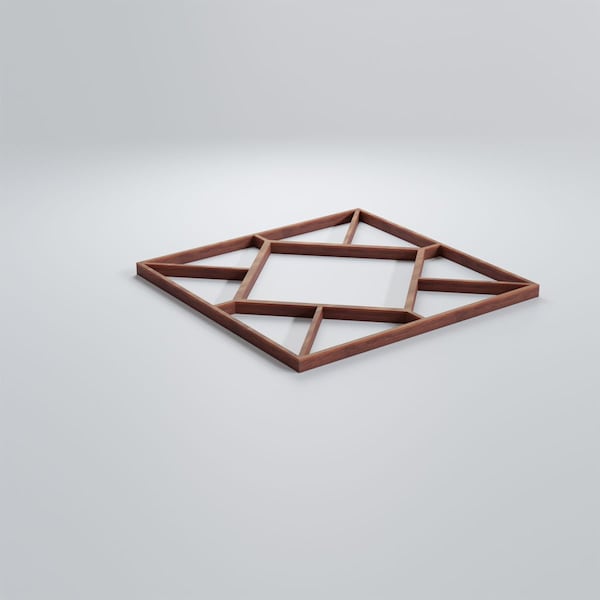 Ekena Millwork Extra Small Hudson Decorative Fretwork Wood Wall Panels, Walnut, 7 3/8"W x 7 3/8"H x 3/8"T - WALW08X08X0375HSNWA