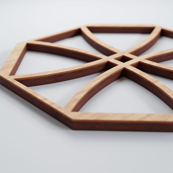 Ekena Millwork Extra Small Haswell Decorative Fretwork Wood Wall Panels, Alder, 7 3/8"W x 7 3/8"H x 3/8"T - WALW08X08X0375HWLAL