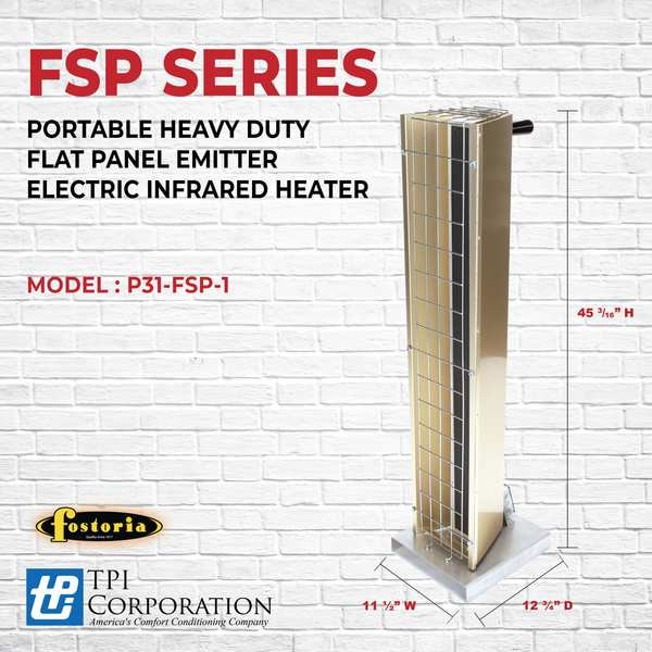 Fostoria Portable Heater, 1 Phase, Aluminum, 480V AC - P31-FSP-1