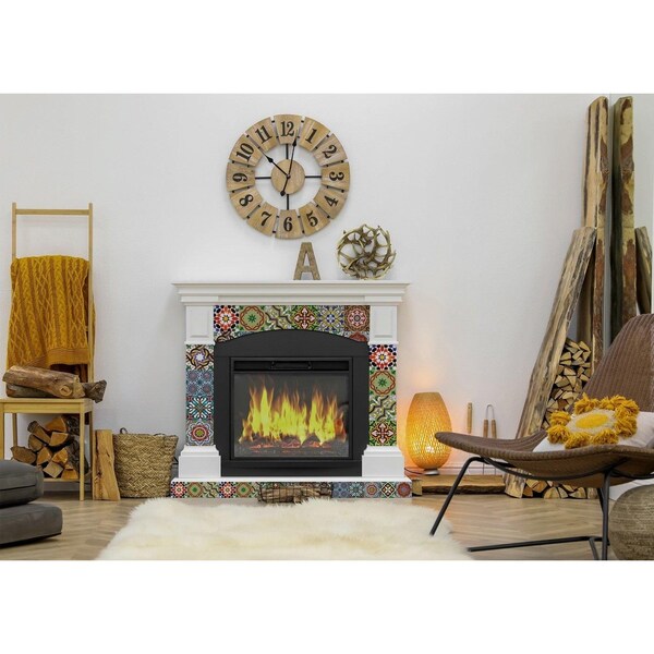 Homeroots 6 x 6 in. Mediterranean Mash Red Mosaic Peel & Stick Tiles - 399852