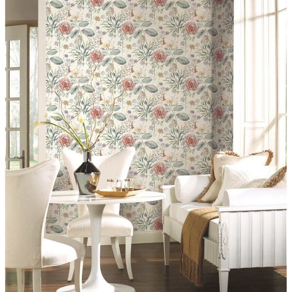 York Wallcoverings Midsummer Floral Coral Wallpaper - TL1919