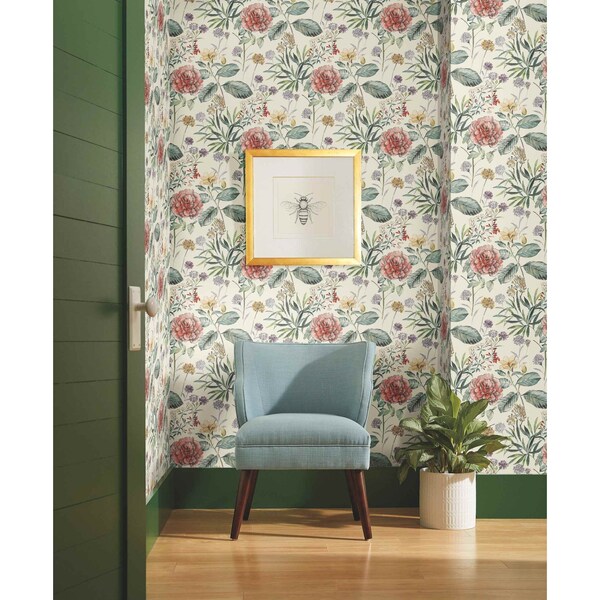 York Wallcoverings Midsummer Floral Coral Wallpaper - TL1919