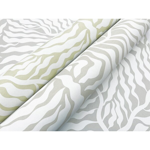 York Wallcoverings Fern Fronds Taupe and White Wallpaper - AG2063