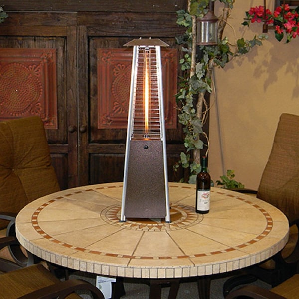 Hiland Glass Tube Table Top Patio Heater in Hammered Bronze - HLDS032-GTTHG