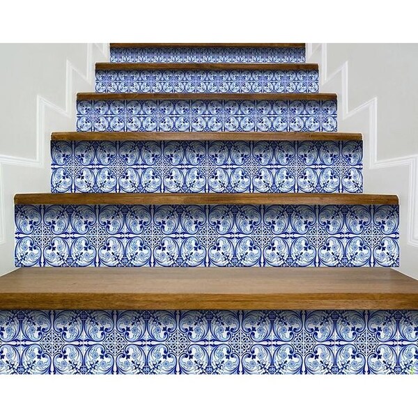 Homeroots 4 x 4 in. Blue Cloud Peel & Stick Removable Tiles - 400105